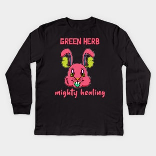 green herb, mighty healing Kids Long Sleeve T-Shirt